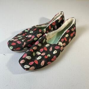 Toms Sz 8 Alpargata Christmas Light Slip On Shoes Comfort Fuzzy Soft Sherpa